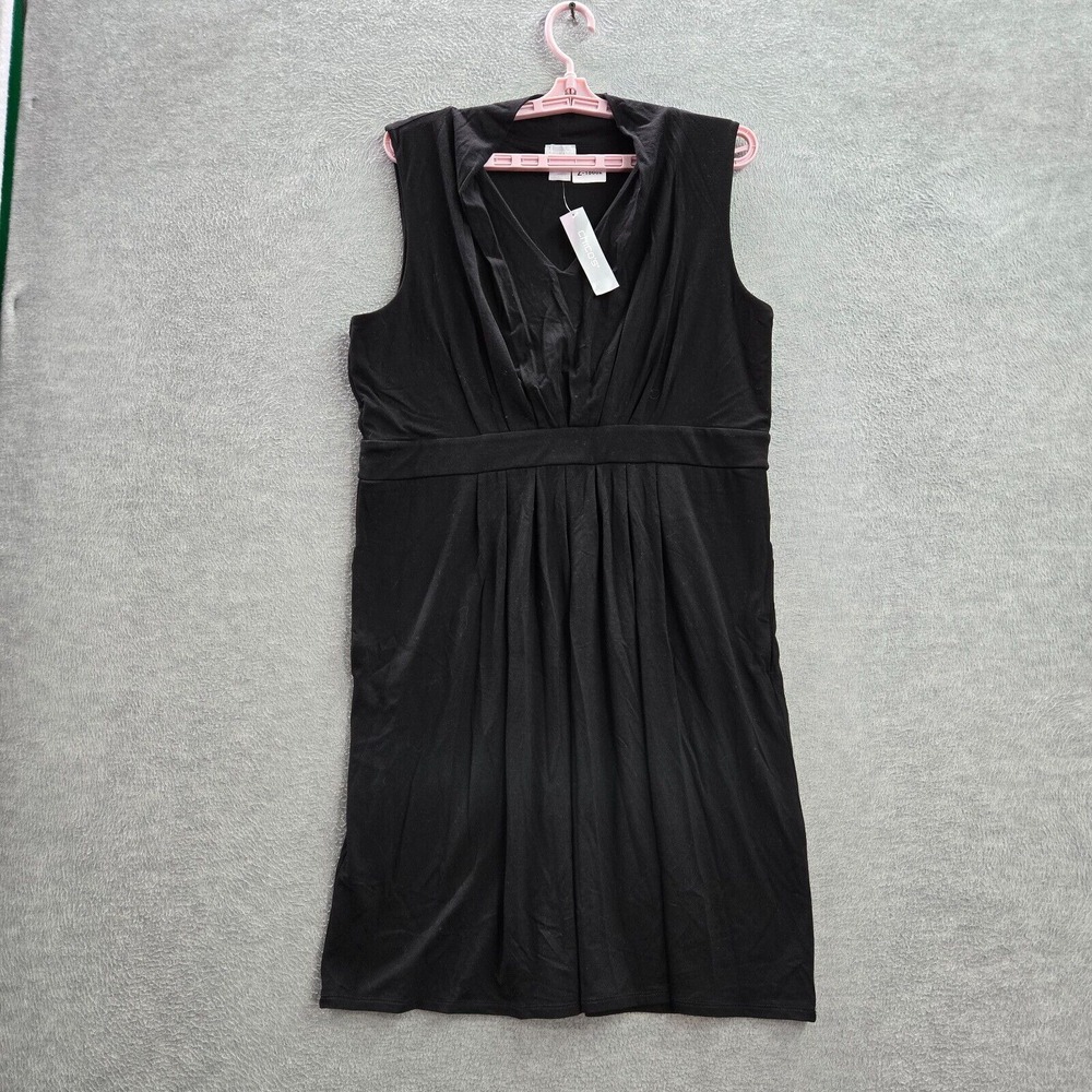 Chico's Women Dress 2 Black Short Classic Pleated Mini Shift Sleeveless NWT